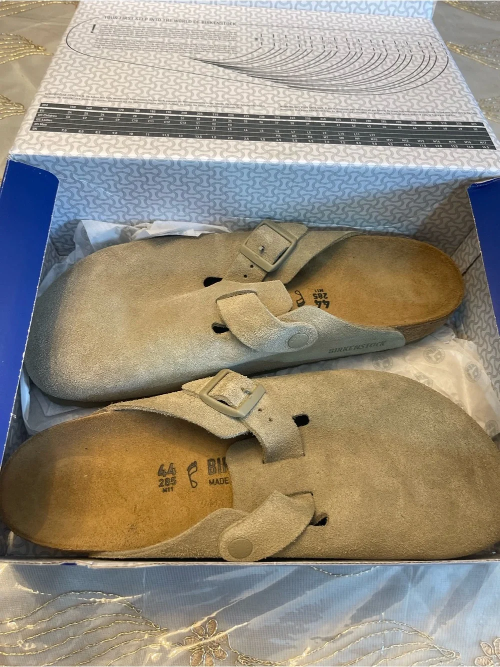 NWB Birkenstock men’s Boston suede leather casual clogs olive green size 11-11.5